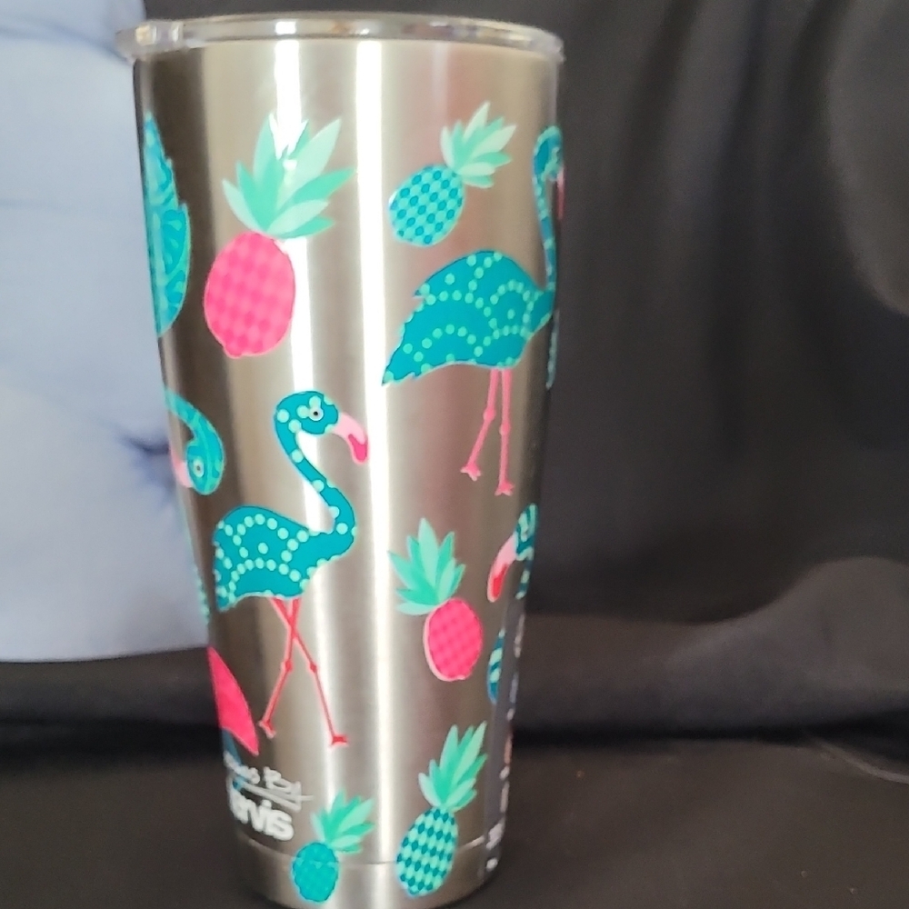 tervis Stainless Steel Flamingo & Pineapple Tumbler in Pink & Teal - Picture 3 of 7